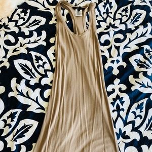 BCBG tank long dress in tan sz medium